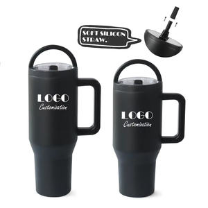 Gobelet isotherme en acier inoxydable, écologique, durable, 40 oz, avec poignée, pour garder les boissons chaudes/froides - Product Image 4