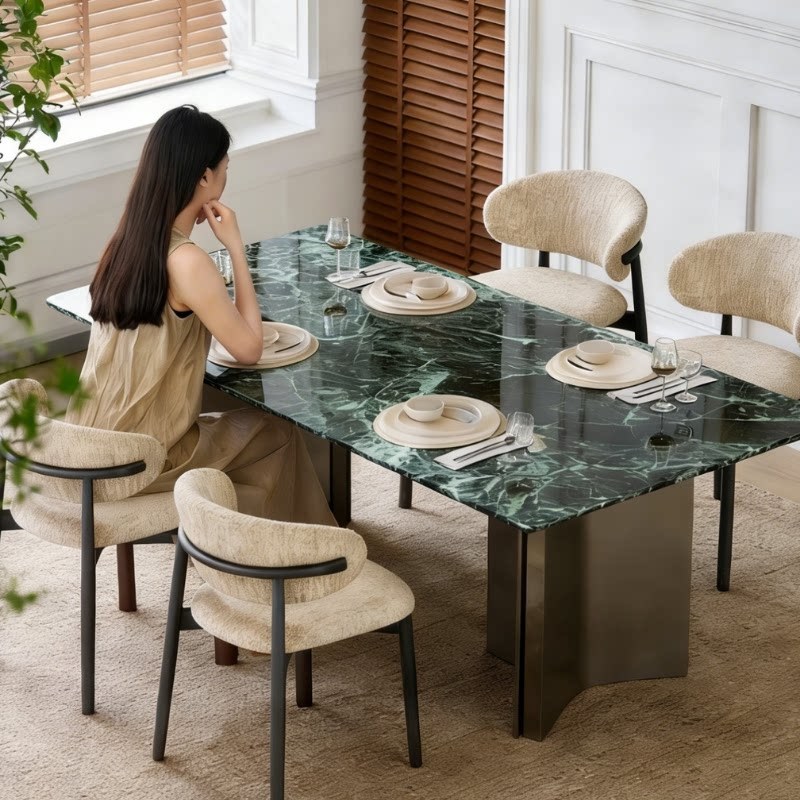 Premium French Luxury Dining Table Set – Modern Steel & Marble Extendable Dining Table for Luxury Villas & Elegant Homes - View 3
