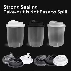 Logo de conception personnalisée de l'Inde 700 ml 20 oz gobelets à smoothie en plastique d'injection PP durs à sceller jetables avec couvercle pour boissons chaudes - Product Image 5