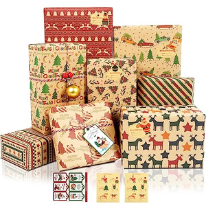 Papel de Regalo Kraft Navideño de Alta Calidad al por Mayor, Rollo de Papel de Envoltura Personalizado de Lujo para Festividades - Product Image 1