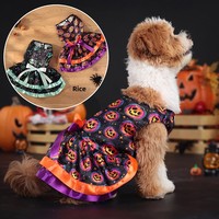 Costume d'Halloween pour chien, tenue citrouille et crâne, vêtements de fête pour animaux de compagnie, robe de fête pour chiens et chats