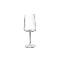 Verre à vin rouge cannelé 530 ml à long pied, bol texturé à nervures, design transparent, verrerie haut de gamme pour la maison, le bar et l'hôtel