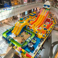 Nouveau trampoline gonflable géant commercial d'extérieur, parc d'attractions à thème de compétition d'obstacles, zone de divertissement pour adultes, matériau PVC, CE