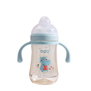ขวดน้ำเด็กแบบการ์ตูน PP ปลอดสารพิษ พร้อมสายคล้องกันหก ปราศจากสาร BPA สำหรับเด็กอายุ 0-12 เดือน - Product Image 1