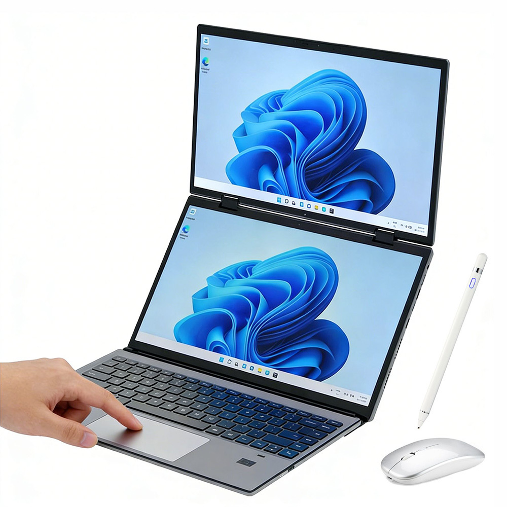 <strong>2026</strong> New 14Inch Dual Touch Screen IPS Business <strong>Laptop</strong> Intel Celeron N150 CPU 32GB RAM 512GB/1T/2T SSD Metal Body for Office Use