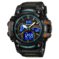 Jam Tangan Sport Tahan Air Merk LOQNCE Dropshipping Stopwatch Alarm 98007 Model Muda Fashion Digital Quartz untuk Pria