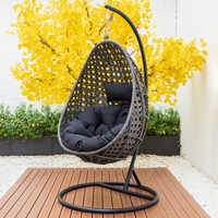 Chaise à bascule suspendue de patio, en rotin, forme d'œuf, moderne, haute qualité