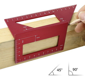 Righello per Misurare Angoli, Trasparente e Trasparente con Gradi a 45° e 90°, Strumento di Misurazione per Falegnameria - Product Image 2