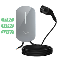 Nouvelle borne de recharge pour véhicules électriques 16A 11kW triphasée norme européenne LED commerciale résidentielle type 2 station de recharge pour voitures électriques IEC621962