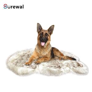 SUREWALHOME Lit pour <span class=keywords><strong>chien</strong></span> de luxe en fausse fourrure Lit pour <span class=keywords><strong>chien</strong></span> orthopédique <span class=keywords><strong>Tapis</strong></span> pour <span class=keywords><strong>chien</strong></span> en mousse à mémoire de forme <span class=keywords><strong>Tapis</strong></span> moelleux pour chiot avec couverture souple lavable - Product Image 1