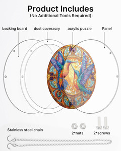 Attrape-soleil moderne en verre teinté avec colibris et cristaux artificiels, décoration ronde à suspendre pour fenêtre, pour la maison et le jardin - Product Image 4