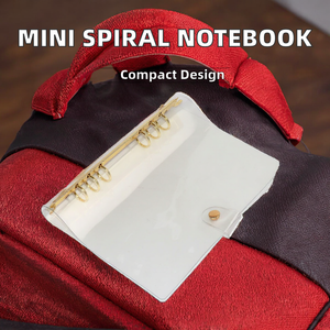 Korean Mini 3-Hole Loose Spiral Notebook for Girls PVC Transparent Case Portable Coil Binder Gift Journal <strong>Book</strong> - Product Image 2