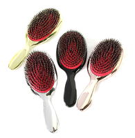 Brosse à Cheveux Professionnelle Poils de Sanglier Démêlante, Peigne de Massage Coiffure Barbe, Logo Personnalisé en Gros