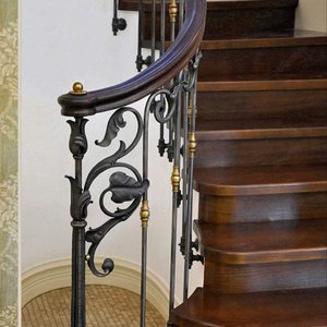 Modern Wrought Iron Stair <strong>Railing</strong> for Villa with Clean Lines Water Resistant and Easy Installation - Product Image 6