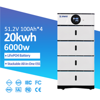 SAMAS Sistema de Batería de Almacenamiento de Energía Solar para el Hogar, 20kWh LiFePO4, Apilable, Split-AC, 51.2V, Todo en Uno, Comunicación RS485/WiFi, Híbrido
