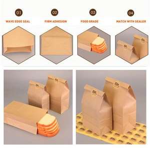 Biodegradable Kraft Packaging Clear Grease Proof Food Grade Packing Greaseproof Paper <b>Bread</b> <b>Bag</b> With Window - Product Image 2