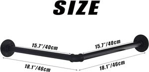 Porte-vêtements industriel pour tuyaux Porte-vêtements mural en fer à <span class=keywords><strong>angle</strong></span> droit avec vis Présentoir de stockage à domicile pour bricolage - Product Image 4