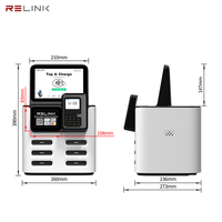 Nouvelle Station de Recharge Partagée Relink 2026 à 6 Emplacements, Distributeur Automatique de Powerbanks à Charge Rapide 40W avec Paiement NFC pour Restaurants et Cafés