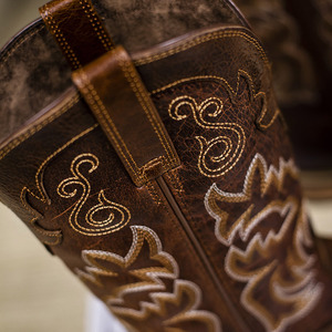 <span class=keywords><strong>Bottes</strong></span> de cowboy en cuir pour hommes, bout carré, mi-mollet, brodées, <span class=keywords><strong>bottes</strong></span> d'équitation classiques, chaussures durables - Product Image 5