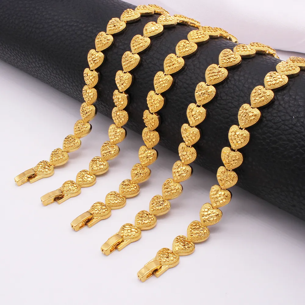 Dubai Mode 18K Vergulde Gevuld Armbanden Bedels Voor Vrouwen Bangle Armband Rvs Wedding Geschenken Sieraden Groothandel