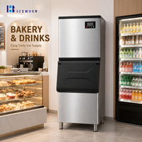 Machine à glaçons carrés professionnelle 136 kg/24h, 630W, 300P, en acier inoxydable 304, glace cristalline, sécurité multi-niveaux
