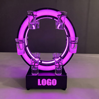 Support à vin décoratif pour bar, porte-gobelets ronds à 12 trous, présentoir lumineux LED pour verres à shot