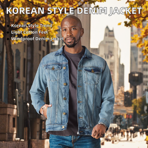 Korean Style Denim <b>Jacket</b> Distressed Long Sleeve Autumn Outerwear OEM Manufacturer - Product Image 2