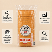 Sacs d'emballage pour pain en plastique CPP transparent de qualité alimentaire avec impression de logo personnalisé, sac à soufflet latéral pour supermarchés