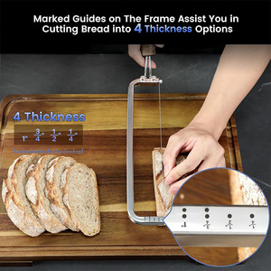 <span class=keywords><strong>Cuchillos</strong></span> para pan caseros con hoja afilada de acero inoxidable, para cortar pan uniformemente, rebanador de baguettes, cuchillo para pan de masa madre con mango de madera - Product Image 2