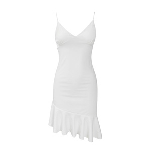 Robe Courte d'Été <span class=keywords><strong>2024</strong></span> pour Femmes, Style Européen et Américain, Couleur Unie, Décolleté en V, Bretelles Fines, Dos Nu et Volants Sexy - Product Image 4