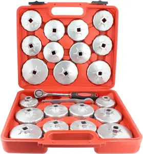 23pcs Alumínio Alloy Cup Type Oil Filter Remoção Cap Wrench Garage Socket Set Automotive Removal Garage Tool