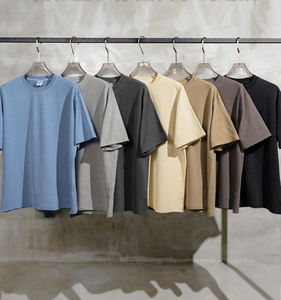 MT2559 थोक कस्टम प्रिंट कढ़ाई लोगो ग्राफ़िक 260 जीएसएम 100% कॉटन टी शर्ट धुली हुई टी-शर्ट - Product Image 5