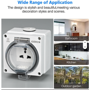 IGERCN marque meilleure vente IG66-U IP66 interrupteur de prise murale résistant aux intempéries 240V 13Afor jardin et salle de bain avec CE,<span class=keywords><strong>EESS</strong></span>,GCC - Product Image 2