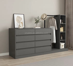 Minimalisme blanc vêtements commode chambre meubles armoire de rangement en bois avec <span class=keywords><strong>porte</strong></span>-<span class=keywords><strong>manteau</strong></span> - Product Image 1
