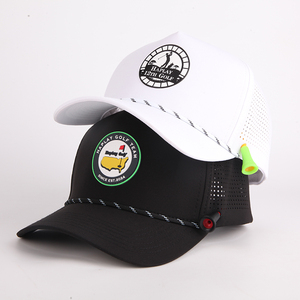 Gorra de Béisbol de Alta Calidad con 5 Paneles de Goma, Gorra Deportiva con Orificios Cortados con Láser y Cuerda, Gorra de Golf, Entrega Rápida - Product Image 1