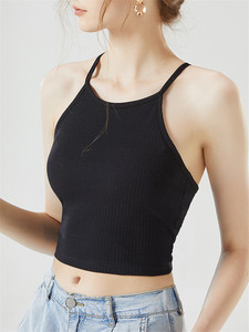 Colete De Verão De Fábrica Com Peito Pad Algodão Básico Tanque De Colheita Em Branco Tops Mulheres - Product Image 6