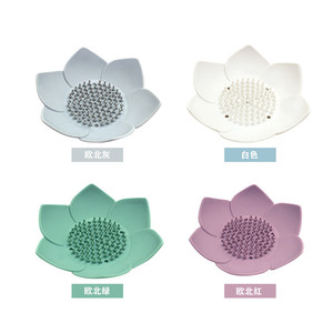 Wholesale Lotus Flowers Soap Dish Silicon Holder Non-Slip Flexible Tray - Product Image 3