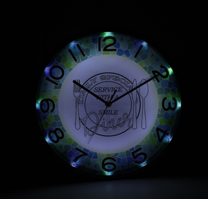 Luminous <b>Led</b> Night Light Wall <b>Clock</b> Silent No Ticking Lighted Wall <b>Clock</b> with Smart Sensor in Low and Bright Light - Product Image 2