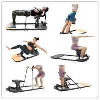 Máquina de Ejercicios 3 en 1 para Gimnasio, Estilo Nuevo, Acolchada, para Flexiones, Abdominales, Sentadillas Profundas, Levantamiento de Glúteos, Entrenador de Cadera