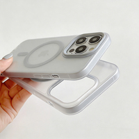 Étui de téléphone personnalisé de luxe en verre mat avec protection magnétique contre les chocs et protection de l'objectif pour 14 Plus/13 Pro Max/12 Pro Max New Air