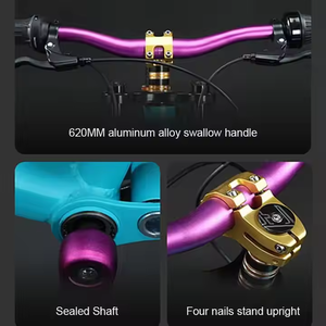 Vélo de montagne 21 vitesses pour hommes, prix d'usine, acier/alliage d'aluminium, suspension intégrale, freins à disque, jantes en fibre de carbone, roues de 20 pouces, 200 kg - Product Image 3