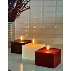 MUMHANE Juego de 3 Velas Cuadradas de 7.5x5 cm, Decoración Elegante para el Hogar y Uso Religioso - Product Image 1