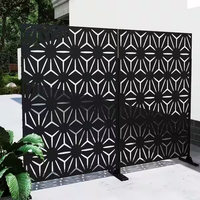 Potongan laser luar ruangan harga Pemandangan trellises panel logam aluminium dalam kayu kualitas pemandangan pintu desain pagar taman