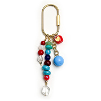 Pendentif breloque perlé bohème, accessoires de bijouterie, porte-clés à pompon, style bohème pour sac à main, sac à dos, fabrication DIY
