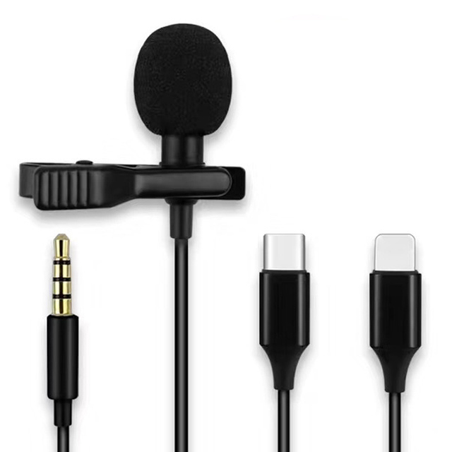 Wholesale Portable Lavalier Microphone 3.5mm Wired Clip on Microphone for Mobile Phone and Laptop Mini Microphones