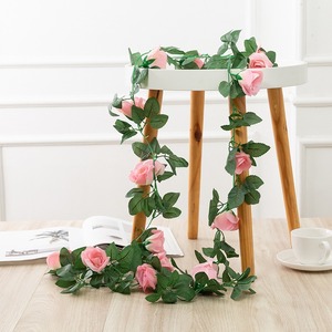 Guirnalda de Flores para Decoración de Bodas, Guirnalda de 16 Cabezas de Flores de Tela de Seda, Arreglo Floral para Muebles de Ático, Plantas Verdes Especiales de Gran Altura - Product Image 3