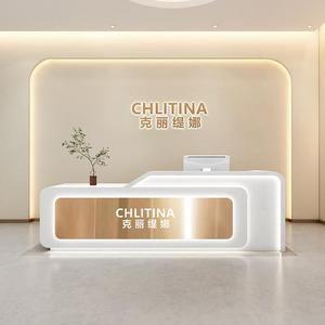 Led bàn tiếp tân màu Đen bằng gỗ bằng gỗ tóc Salon phía trước văn phòng tiếp tân bàn truy cập - Product Image 3