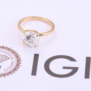 Anillo de Diamantes Cultivados en Laboratorio de Oro Amarillo de 18K, Anillos de Compromiso para Mujer, Regalos de Aniversario, Joyería de Alta Costura para Uso Diario, Moda de Lujo - Product Image 2