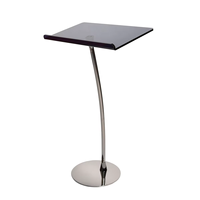 Pupitre incurvé en acrylique noir + table noire, pupitre en acrylique détachable, plateforme de conférence, lutrin avec porte-livre pour école, église