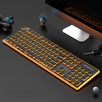 Keyboard Metal RGB Backlit Nirkabel Tipis dan Tenang dengan Sensasi Mekanik, Tahan Air, untuk Gaming, E-Sports, Kantor, Mengetik di Desktop dan Laptop
